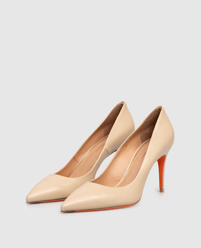 Santoni Бежеві шкіряні туфлі WDID70945HI2NSZA