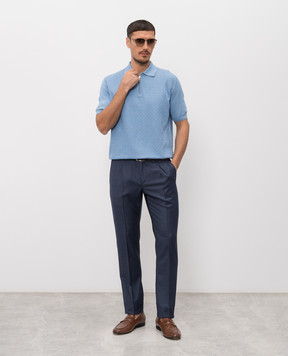 Stefano Ricci Синие брюки из шерсти M1T6100022W0020U