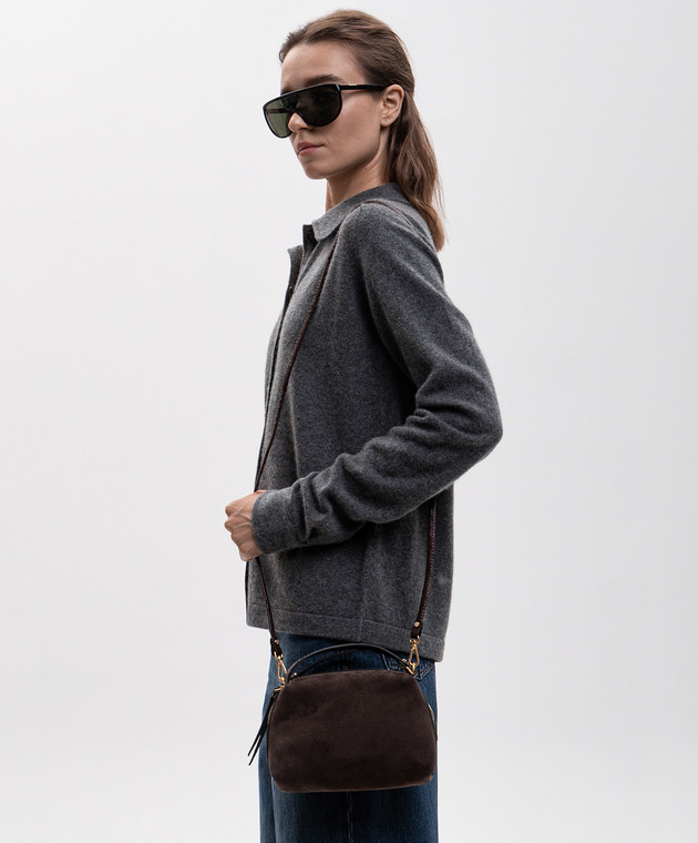 Gianni Chiarini Замшевая коричневая сумка Alifa BS8625CMSTEMU изображение 2