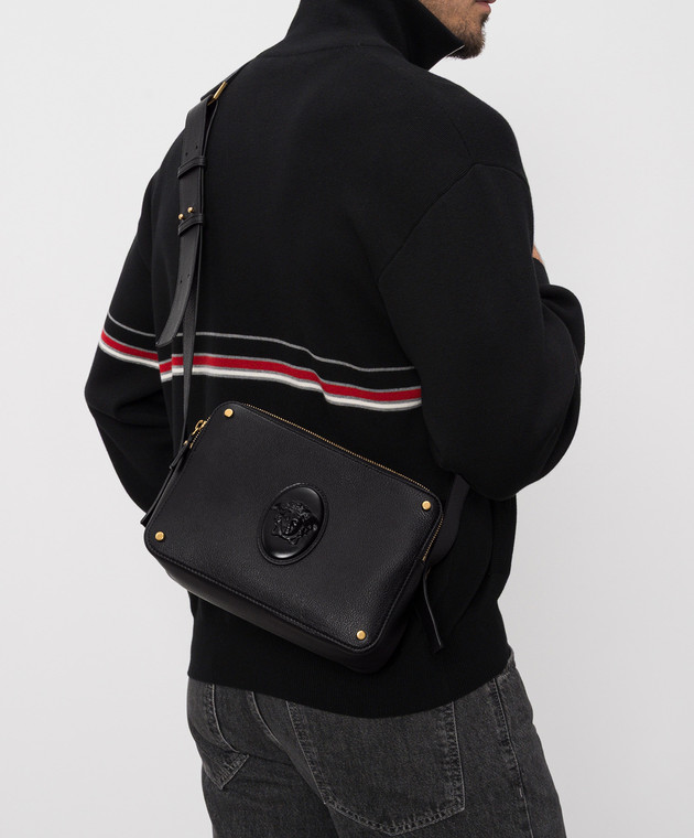Versace Черная кожаная сумка Lou 10245441A18107 изображение 2