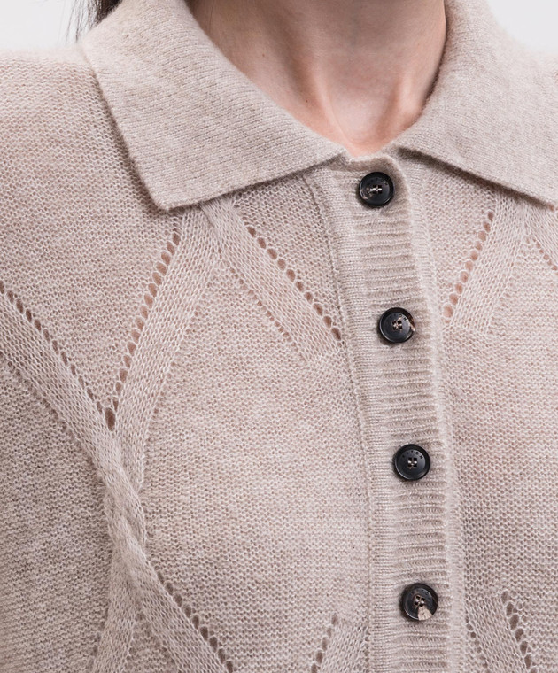 Kiton Бежевый джемпер из кашемира и шелка D6271230179 изображение 5