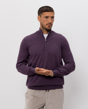 Brunello Cucinelli Джемпер фіолетового кольору з кашеміру M2200124
