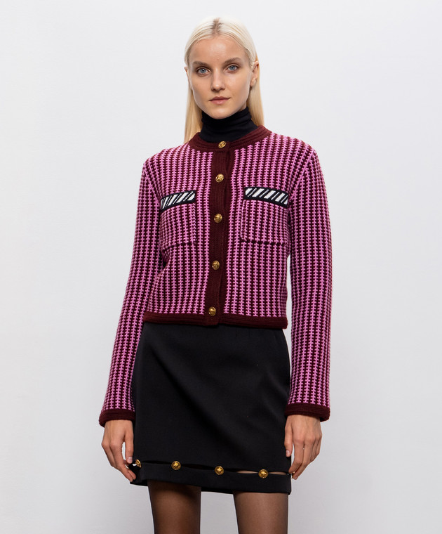Versace Кардиган з вовни в контрастний візерунок 10265461A19052 зображення 3
