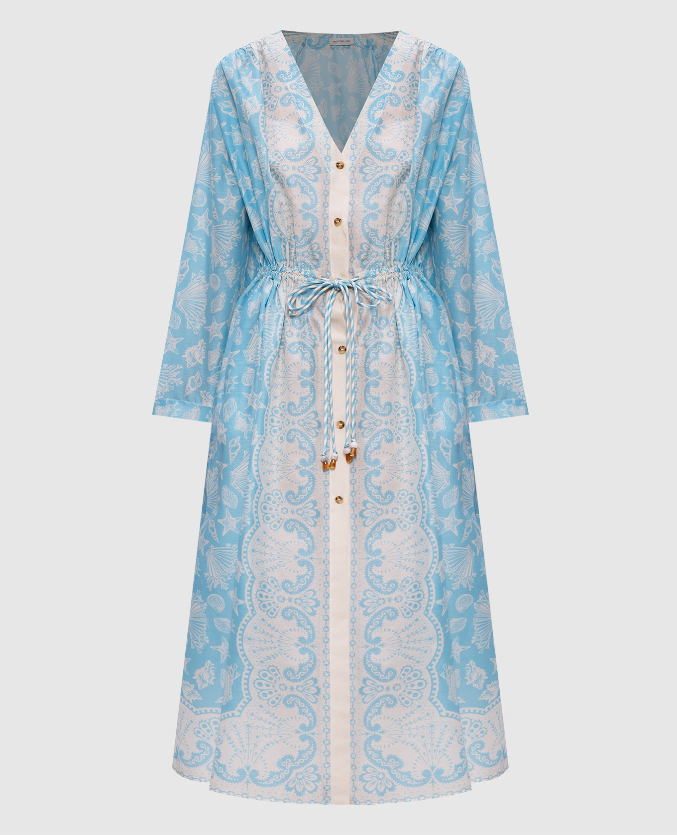 Голубое платье Camille с шелком