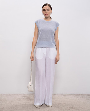 Peserico Блакитний топ з льном M99156F1409386