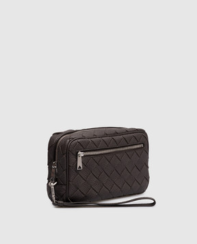 Bottega Veneta Коричневий шкіряний клатч Intrecciato 795253V5I50