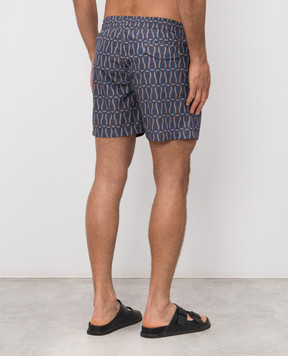 Enrico Mandelli Серые шорты для плавания в принт MARLIN6070