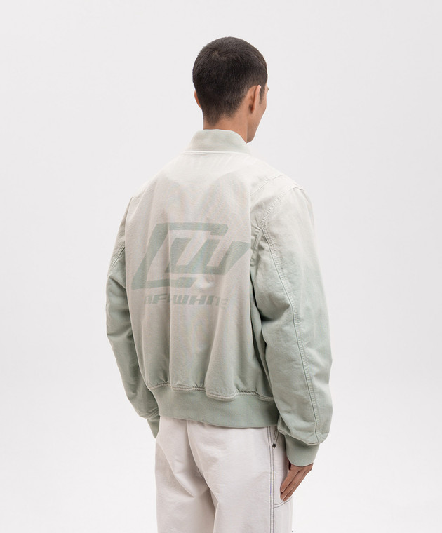 Off-White Зелений утеплений бомбер 44XEH05OS26F001 зображення 4