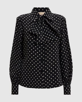 Valentino Чорна блуза із шовку в горох 8B3AB8429DW