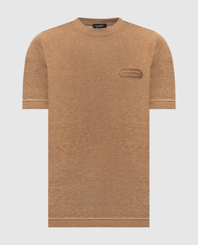 Stefano Ricci Коричнева футболка з льону K919071G10T26205