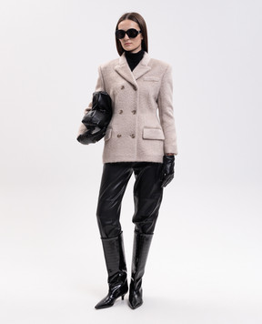 Magda Butrym Бежевий двобортний жакет з вовни BLAZER01139926