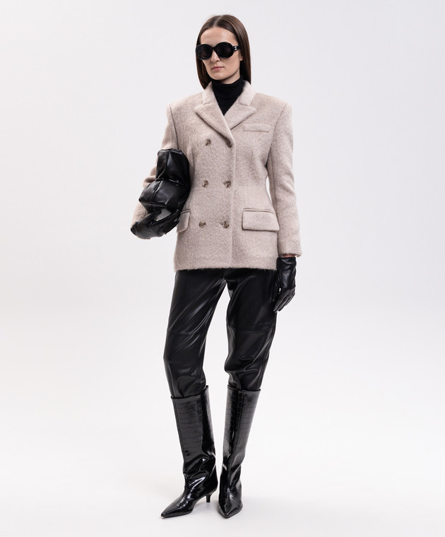Magda Butrym Бежевий двобортний жакет з вовни BLAZER01139926 зображення 2