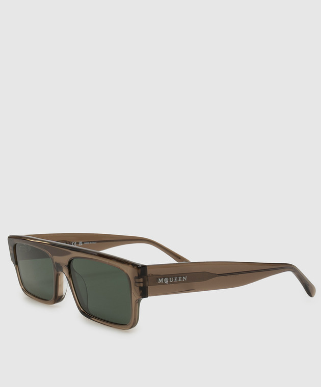 Alexander McQueen Коричневые солнцезащитные очки A009S6J0749 изображение 3