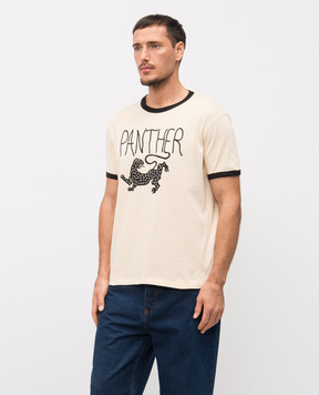 Valentino Бежева футболка з принтом 8V3MG17DBC5