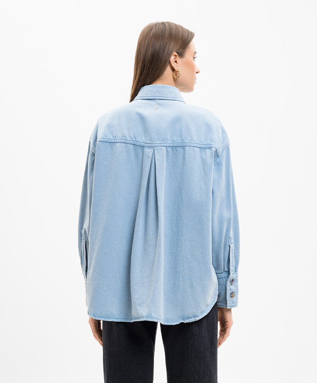 Dondup Голубая джинсовая рубашка DC460BF0018YMB8 изображение 3