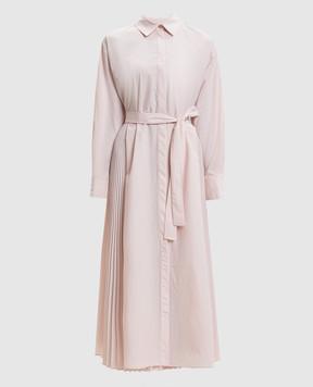 Twinset Розовое платье-рубашка с плиссированием 261TE2031
