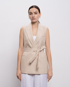 Peserico Бежевий жилет з ланцюжком моніль A03528A00591