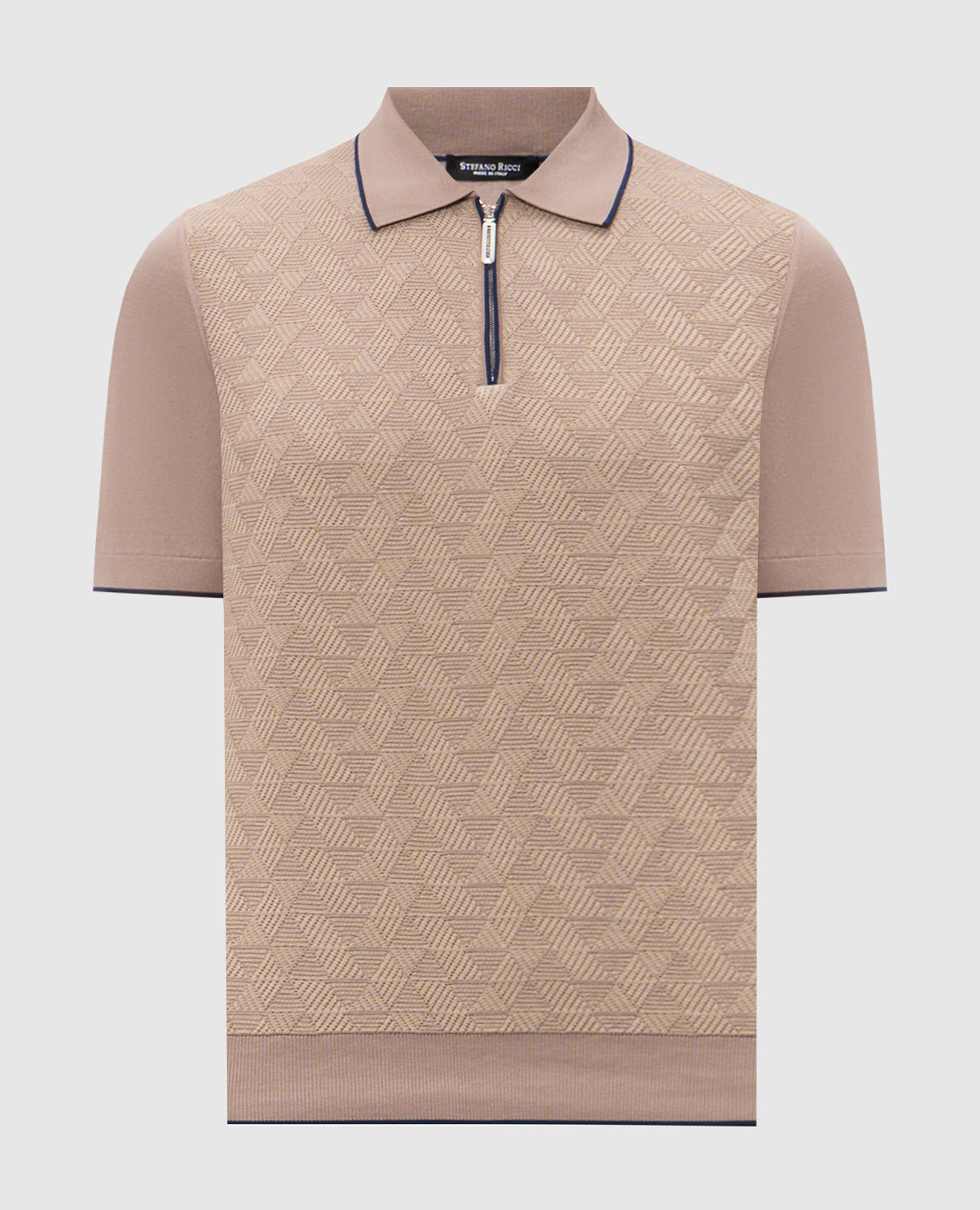 Коричневое поло с шелком