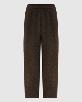 UMA WANG Коричневые брюки Palmer в геометрический узор UP3007