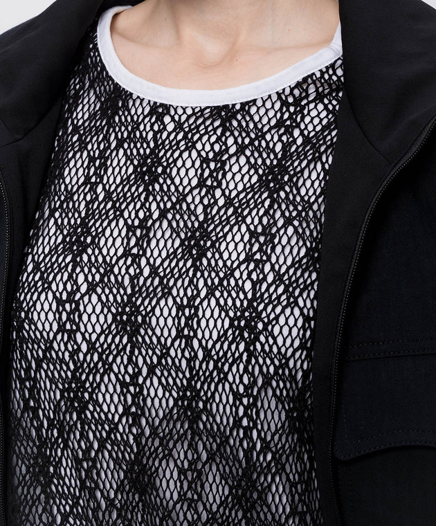 Y`S Yamamoto Белая майка с ажурной вставкой YKT15065 изображение 5