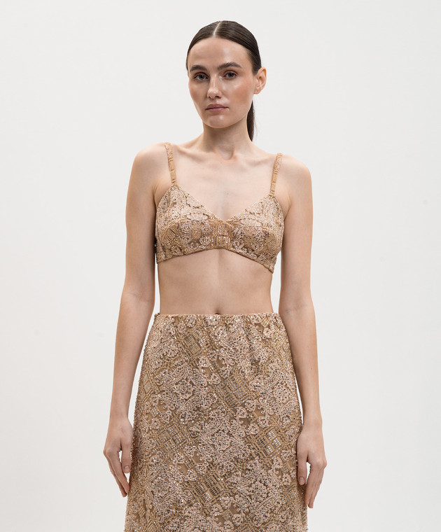 Ermanno Scervino Бежевый бралет с кристаллами D482L715CTUEO изображение 3