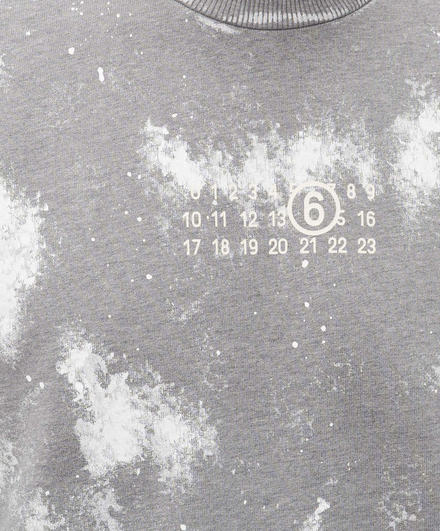 Maison Margiela MM6 Сірий світшот в принт SH2GU0033S25337 зображення 5