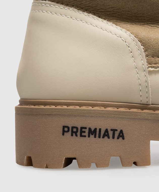 Premiata Дитячі бежеві шкіряні черевики URBAN на хутрі 38M199587 зображення 5