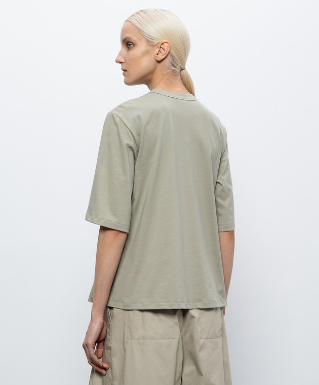 3.1 Phillip Lim Футболка цвета хаки с аппликацией S26110380PJB изображение 4