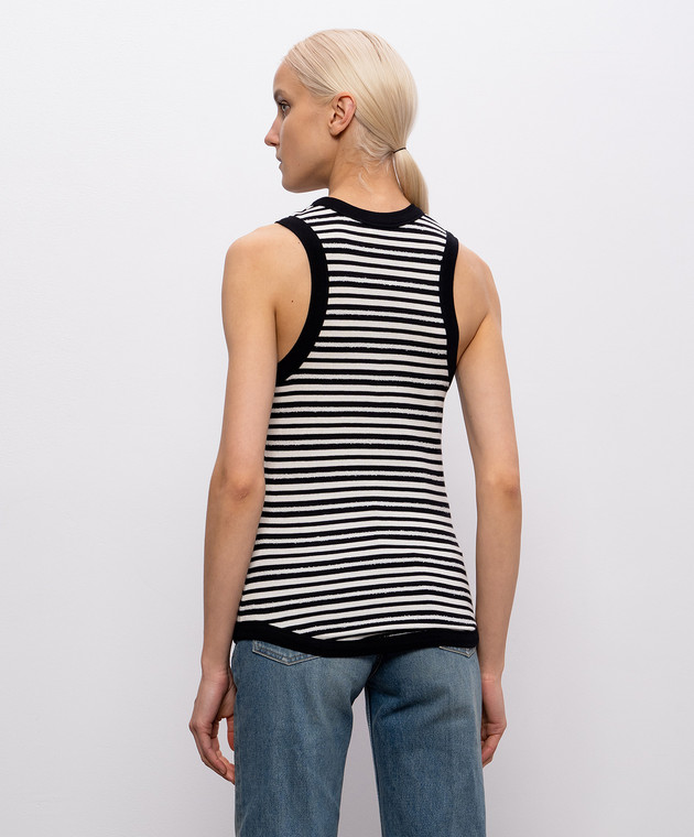 Saint Laurent Майка в полоску с вышивкой Cassandre 743660Y37KT изображение 4
