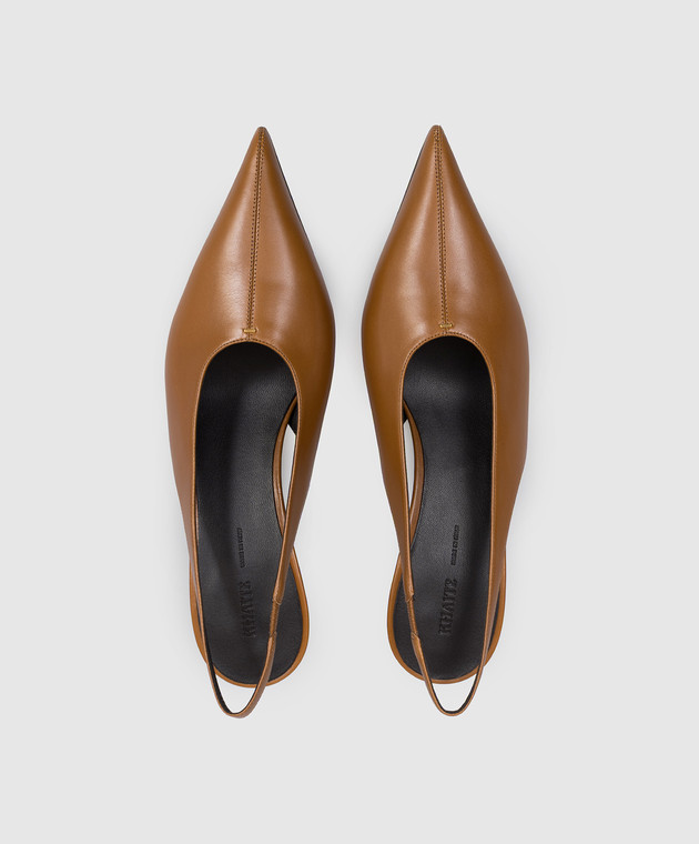 Khaite Коричневые кожаные слингбеки Bella F20491027 изображение 4