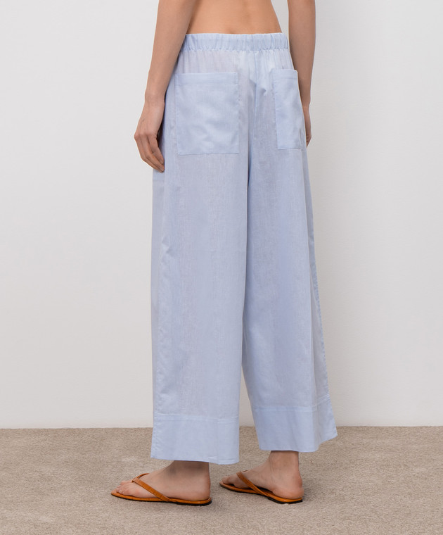 Toteme Блакитні штани з льоном 253WRB0325FB0458 зображення 4