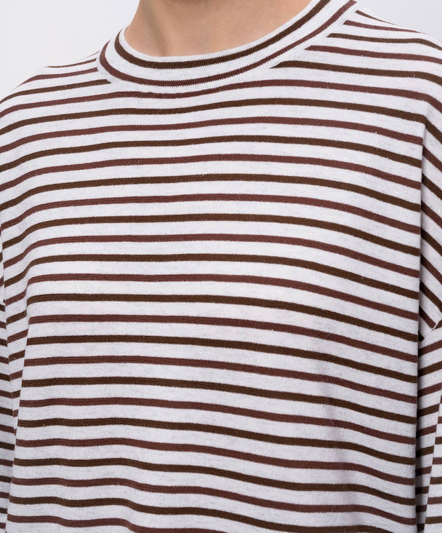 Brunello Cucinelli Белая футболка с кашемиром M9A849210 изображение 5