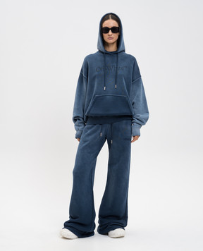 Off-White Синие худи с логотипом 2BB06DF25FLE002