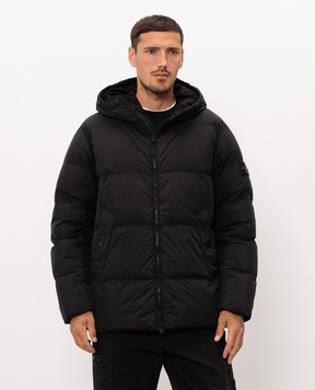 Stone Island Чорний пуховик з патчем логотипа L2S154100037S0A23