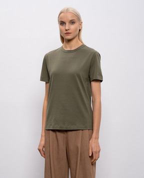 Brunello Cucinelli Зелена футболка з ланцюжком моніль M0T81BI100