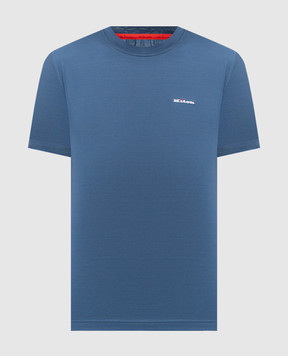Kiton Голубая футболка с вышивкой логотипа UMK1274