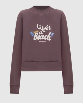 Palm Angels Фиолетовый свитшот Life's A Beach PAWBA004FL001