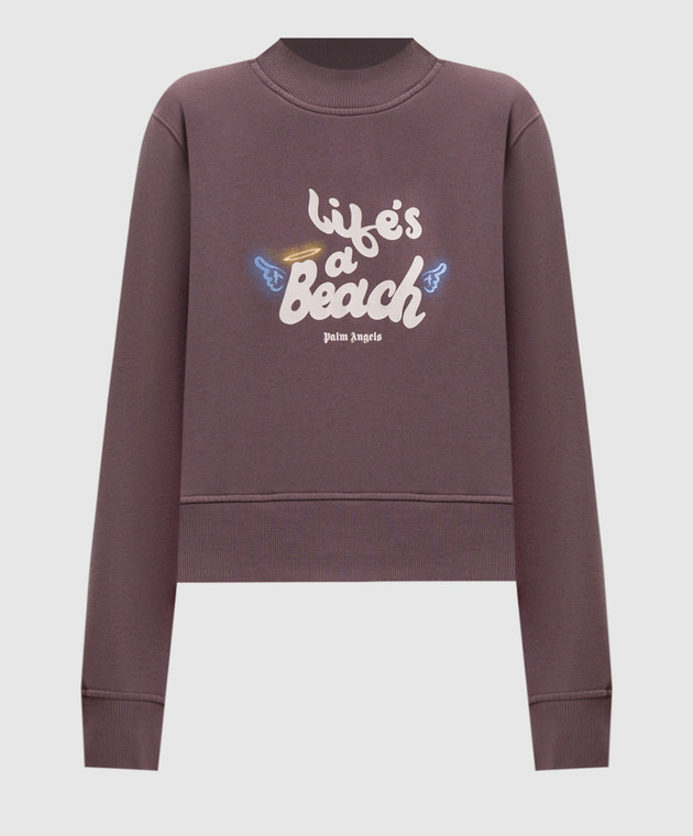 Palm Angels Фиолетовый свитшот Life's A Beach PAWBA004FL001