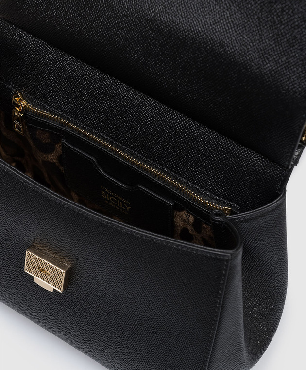 Dolce&Gabbana Чорна шкіряна сумка Sicily BB6002B1001 зображення 4