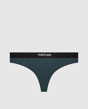 Tom Ford Зелені трусики-тонг з візерунком логотипа KNJ009JEX011