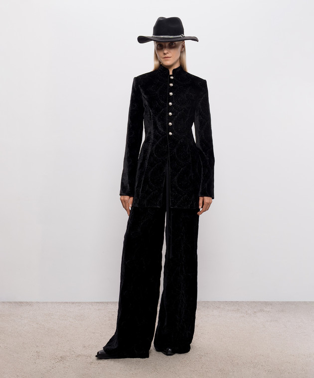 Ann Demeulemeester Чорний оксамитовий жакет Yana Marsina з шовком B0014267FA753 зображення 2