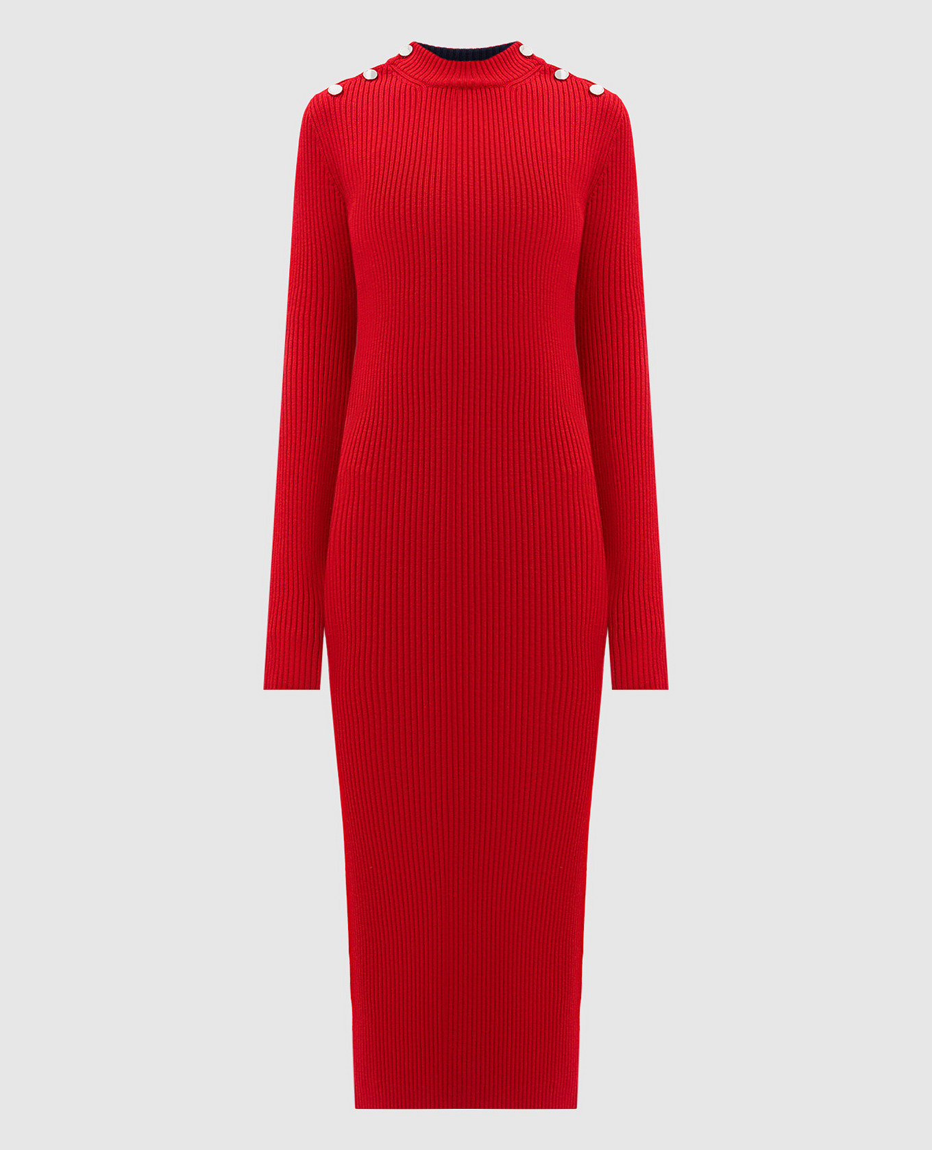 

Красное платье GARIBO из шерсти в рубчик, Красный, Повседневные платья