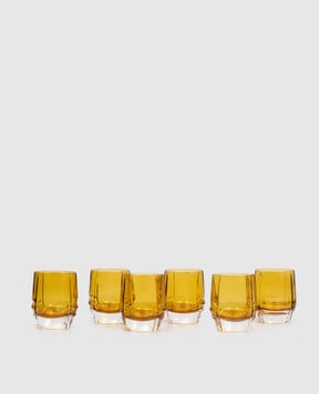 Vema Набір жовтих кришталевих склянок DIAMOND 6 шт DOFDIAMOND