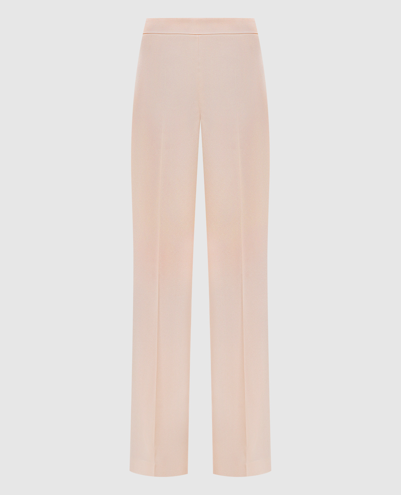 Бежевые брюки клеш с логотипом