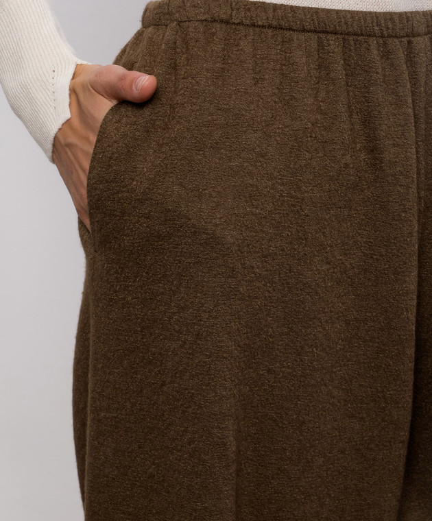 Ermanno Scervino Коричневые брюки из кашемира и шелка D492P754PHP изображение 5