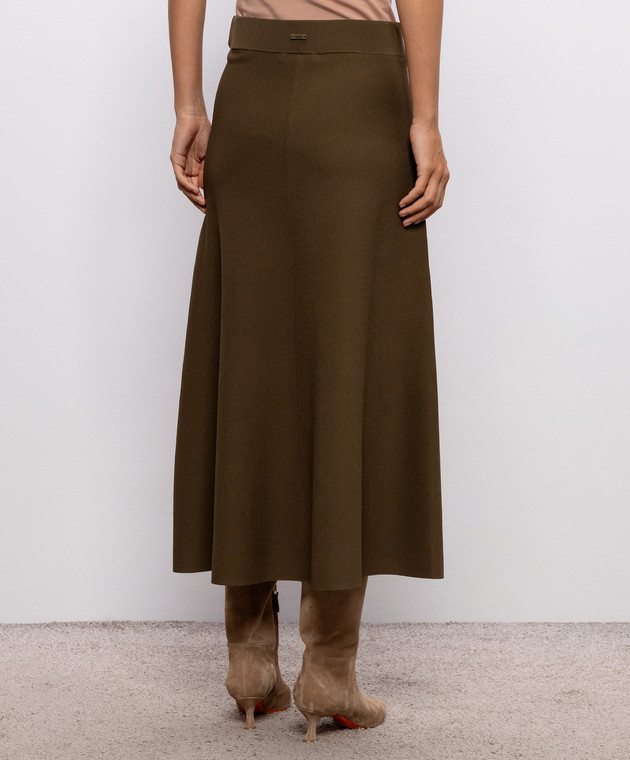 Max Mara Юбка FUGGITO цвета хаки MXMFUGGITO изображение 4