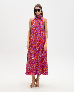 Max Mara Фіолетова сукня із шовку в принт MXMCARTONE