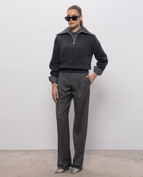 Max Mara Серые штаны ALIBI из кашемира MXMALIBI