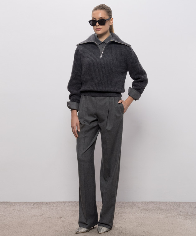 Max Mara Сірі штани ALIBI з кашеміру MXMALIBI зображення 2