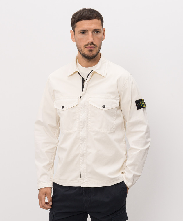 Stone Island Рубашка на молнии цвета айвори L2S151200003S0A10 изображение 3